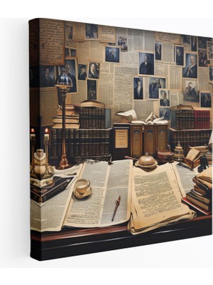 Popcas  Hukuk Dünyası Kanvas Tablo Baskı - Hukuk Duvar Sanatı Duvar Dekorasyonu Ev Dekorasyonu
