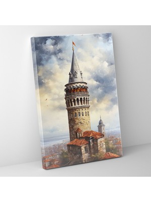 Popcas  Galata Kulesi Kanvas Tablo - Galata Kulesi Duvar Sanatı Duvar Dekorasyonu.