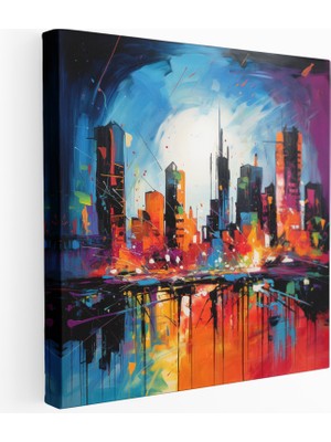 Popcas  Graffiti Şehir Manzaralı Kanvas Tablo