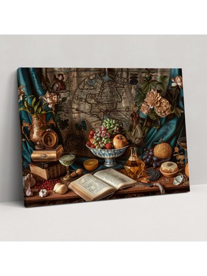 Popcas  Detaylı Natürmort Leonardo Da Vinci Duvar Sanatı - Leonardo Da Vinci Natürmort Ev Dekorasyonu Duvar Sanatı