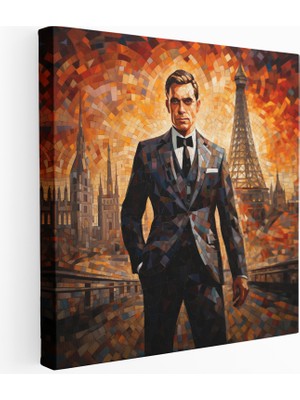 Popcas  James Bond Temalı Geometrik Duvar Dekoru