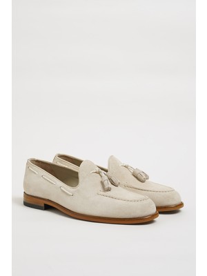 Faruk Balkanas Klass Model Püskül Detaylı Süet Deri Loafer Ayakkabı