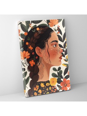 Popcas  Frida Kahlo Tarzı Kanvas Tablo - Duvar Sanatı Kanvas Duvar Dekorasyonu