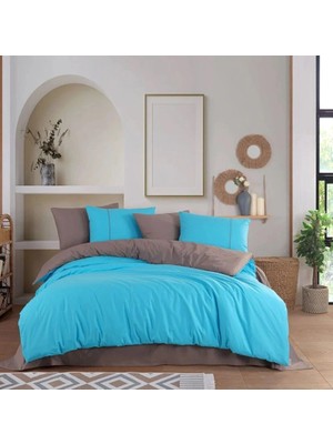 İsmiyle Al Hobby Tek Kişilik Poplin Nevresim Takımı Diamond Turkuaz Kahve