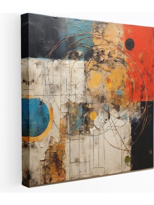 Popcas  Lentiküler Duvar Sanatı - Soyut Birleşim - Lentiküler Renkler Kanvas Duvar Dekorasyonu