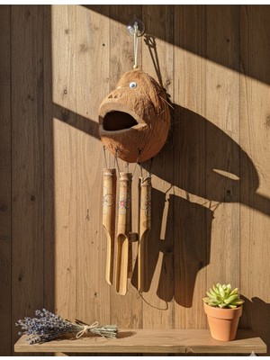 Meya Design Hindistan Cevizi & Bambu Rüzgar Çanı – Dekoratif Duvar Süsü