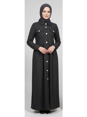 Moda Mia Tesettür Giyim Belden Büzgülü Pardesü