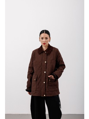 Hope And Me Oversize Kapitone Kadife Yaka Astarlı Mont