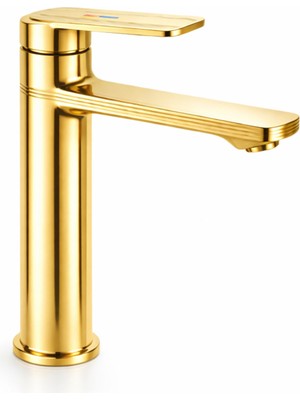 Fulcie Oscar Serisi Premium Gold Banyo Lavabo Bataryası - Modern Tasarım Lüks Banyo Armatürü