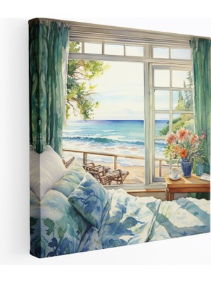 Popcas  Otel Romantizm Kanvas Tablosu - Otel Kanvas Duvar Sanatı Rahat Yatak Odası