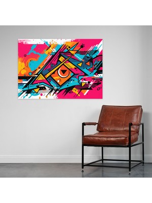 Popcas  Retro Graffiti Kanvas Tablo - Duvar Dekorasyonu Için Graffiti Tasarımı