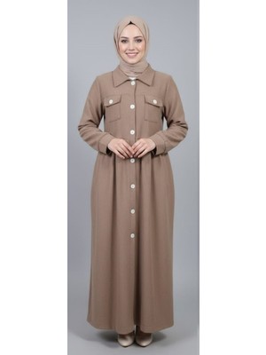 Belden Büzgülü Şal  Hediyeli Pardesü