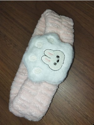 TrendyChic Pati Detaylı Süper Soft Spa Yüz Yıkama Elastik Saç Bandı Makyaj Saç Bandı