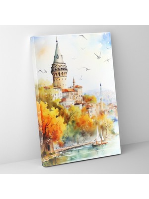 Popcas  Galata Kulesi Kanvas Tablo - Galata Kulesi Efsanevi Betimleme Duvar Dekorasyonu
