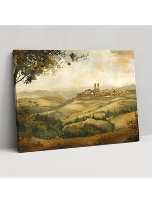 Popcas  Leonardo Da Vinci'nin Rönesans Manzarası Duvar Sanatı - Ev Dekorasyonu Için Kanvas Tablo