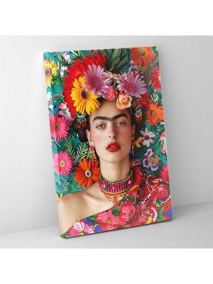 Popcas  Frida Kahlo Tarzı Kanvas Tablo - Frida Kahlo Duvar Dekorasyonu