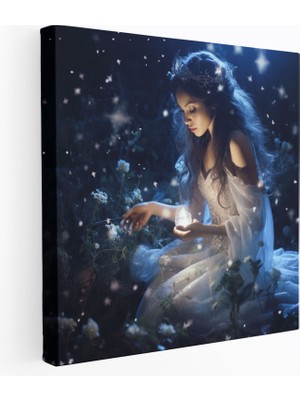 Popcas  Parıltılı Duvar Sanatı - Ay Işıklı Büyü - Parıltı Ev Dekorasyonu Duvar Sanatı Duvar Dekorasyonu