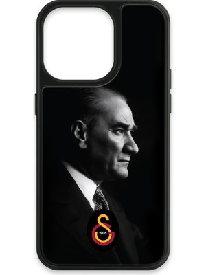 iPhone 14 Pro Uyumlu Galatasaray Büyük Atatürk Cam Lisanslı Telefon Kılıfı