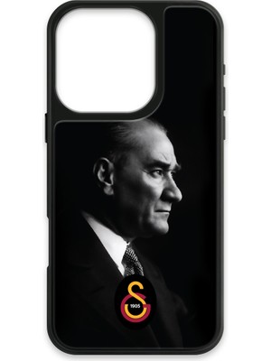 iPhone 16 Pro Uyumlu Galatasaray Büyük Atatürk Cam Lisanslı Telefon Kılıfı