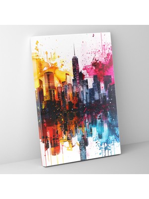 Popcas  Şehir Manzarası Duvar Sanatı Ashvin Harrison Imzalı Ev Dekorasyonu