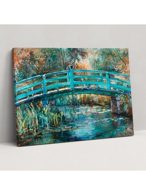 Popcas  Claude Monet Japon Köprü Duvar Sanatı Kanvas Tablo