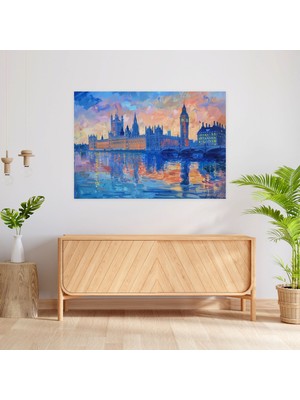 Popcas  Parlamento Binaları Londra Kanvas Tablo - Claude Monet Duvar Sanatı