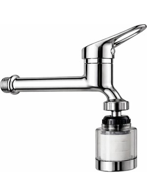 Musluq Kireç Önleyici 369 Derece Hareketli Başlıklı Lavabo Musluğu Krom Uzun Musluk Aç Kapa