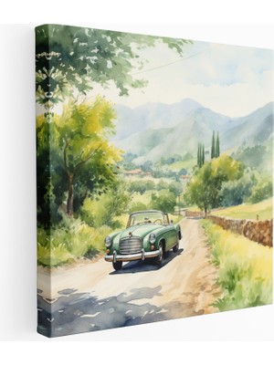 Popcas  Güneşli Kırsal Araba Sürüşü Kanvas Tablo