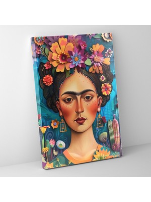 Popcas  Frida Kahlo Tarzı Duvar Sanatı - Duvar Dekorasyonu Kahlo Tarzı Kanvas Tablo