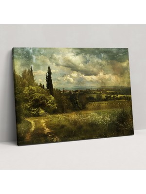 Popcas  Leonardo Da Vinci Duvar Dekorasyonu - Rönesans Kırsalı Kanvas Tablo - Ev Dekorasyonu Duvar Dekorasyonu