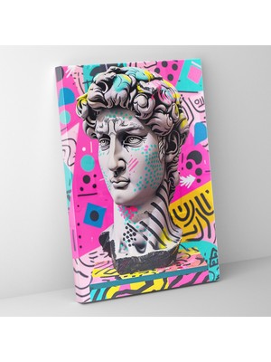 Popcas  Klasik ve Popart Temalı Kanvas Tablo Canlı Yunan Heykeli