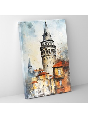 Popcas  Galata Kulesi Duvar Dekorasyonu - Galata Kulesi Kanvas Tablo Sanatı Derinlik Hissi