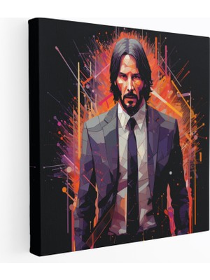 Popcas  John Wick Duvar Sanatı - Ölümcül Kalem - Minimalist Tasarım Kanvas Tablo