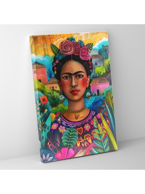 Popcas  Frida Kahlo Tarzı Kanvas Duvar Sanatı - Duvar Dekorasyonu