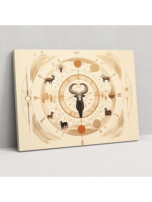 Popcas  Burç Tablosu Kanvas Tablo - Burç Modern Duvar Sanatı Tablo Sanatı