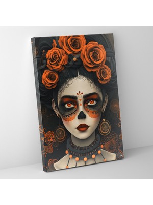 Popcas  Frida Kahlo Tarzı Kanvas Tablo - Ev Dekorasyonu Duvar Sanatı