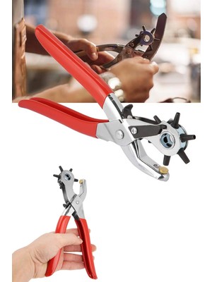 İsmiyle Al Profesyonel Kolay Kemer Deri Delik Açma Delme Aleti 6 Farklı Delik Açma Delici Pensesi Aparatı