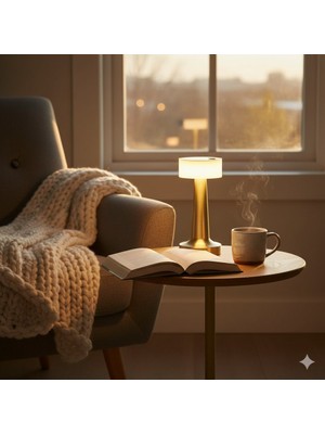 Kesene Iskandinav Tarzı 3 Renkli Lüks Metal gold Dokunmatik LED Kablosuz Şarjlı Abajur Masa Gece Lambası