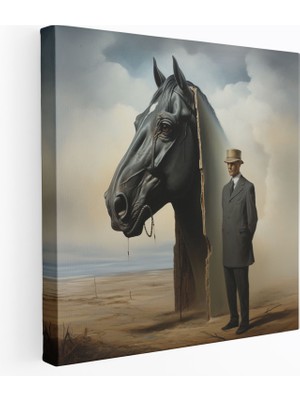 Popcas  Baba Gerçeküstü At Kanvas Tablo - Baba Kanvas Duvar Sanatı Ev Dekorasyonu