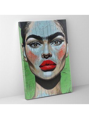 Popcas  Frida Kahlo Stili Kanvas Tablo - Ev Dekorasyonu