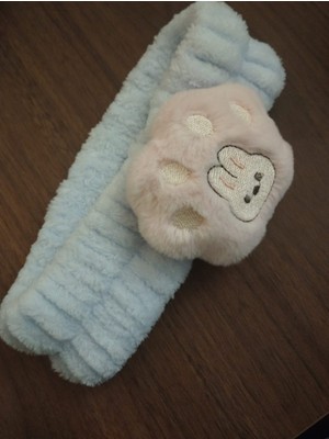 TrendyChic Pati Detaylı Süper Soft Spa Yüz Yıkama Elastik Saç Bandı Makyaj Saç Bandı