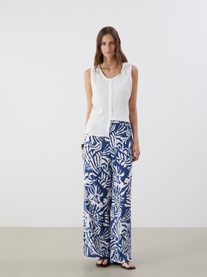 Lc Waikiki Yeni Sezon Beli Lastikli Desenli Kadın Pantolon