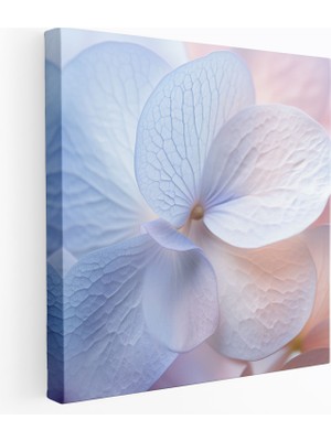 Popcas  Ortanca Taç Yapraklı Duvar Sanatı - Duvar Dekorasyonu Kanvas Pastel Renkler