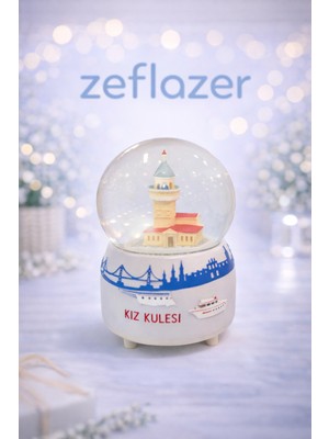 Zeflazerhediyelik Kişiye Özel Kız Kulesi Kar Küresi – Istanbul Temalı Dekoratif Hediyelik (Büyük Boy)