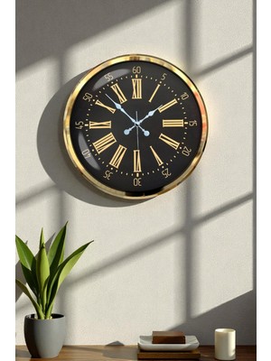 Lowell Home Prime Aurea Gold 52 cm Metal Duvar Saati LWLHM-RSYT367