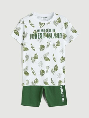 Lc Waikiki Yeni Sezon Bisiklet Yaka Erkek Çocuk Şortlu Pijama Takımı