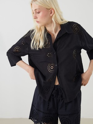Lc Waikiki Yeni Sezon Ajurlu Oversize Kadın Gömlek