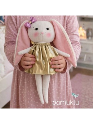 Capella Toys Oyuncak Bebek El Yapımı %100 Pamuk Bez Bebek Oyun ve Uyku ArkadaşıTavşan Tofi Hediye Kutulu