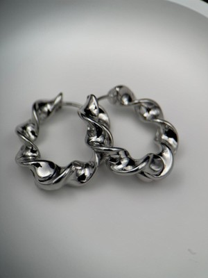 Luseda Çelik Kararmaz Gold Burgu Halka Kadın Küpe