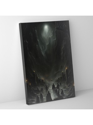 Popcas  Korku Mezarlığı Kanvas Tablo - Korku Gotik Doğaüstü Mezarlık